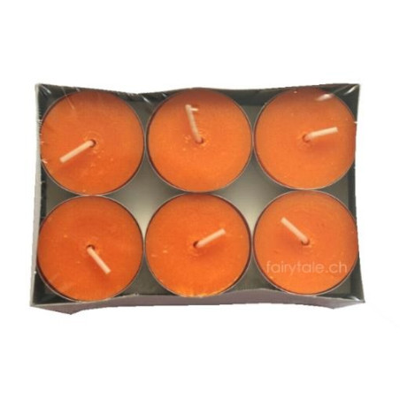 Rechaudkerzen orange, 12-er Set