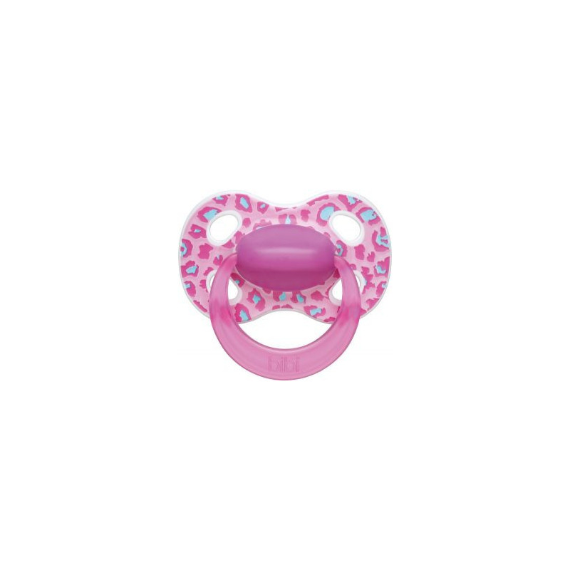 bibi Happiness Nuggi mit Ring (0 - 6 Monate): Wild Baby pink