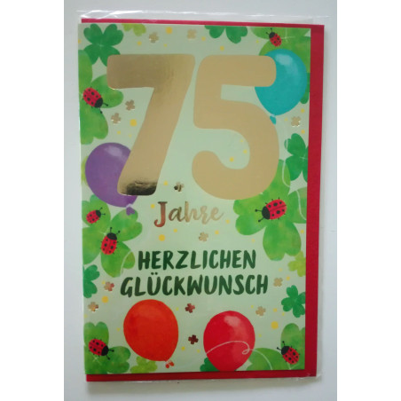 Glückwunschkarte 75 Jahre